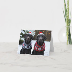 Black Labrador Dogs Christmas Kaart
