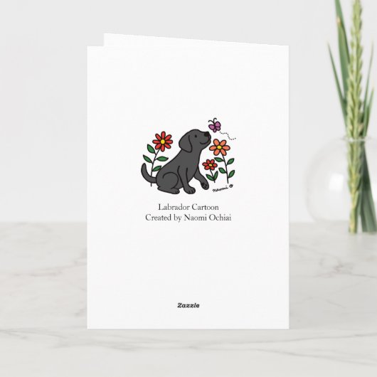 Black Labrador en Green Moederdag Kaart (Achterkant)