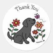 Black Labrador en Green Ronde Sticker (Voorkant)