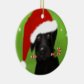 Black Labrador - Funny Kersthond Keramisch Ornament (Rechts)