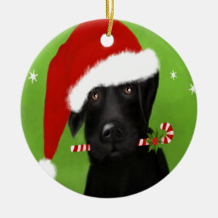 Black Labrador - Funny Kersthond Keramisch Ornament