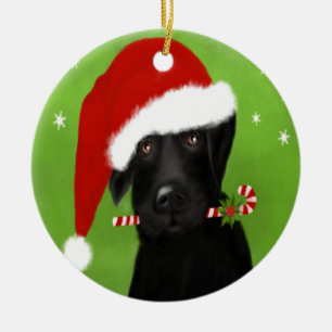 Black Labrador - Funny Kersthond Keramisch Ornament