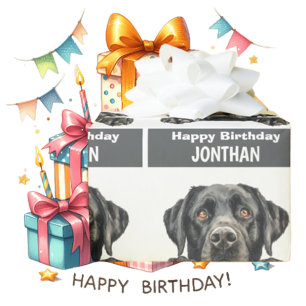 Black Labrador gelukkige verjaardag schattig Cadeaupapier