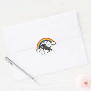 Black Labrador Guardian Angel (Rainbow Bridge) Ronde Sticker