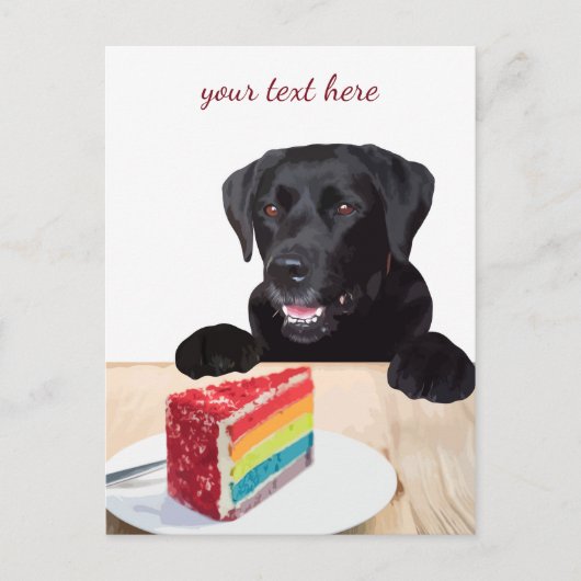 Black Labrador - Happy Birthday - Bedankt - Dog Briefkaart (Voorkant)