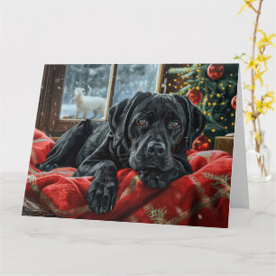 Black Labrador Hond Kerstfeest Kaart