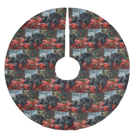 Black Labrador Hond Kerstfeest Kerstboom Rok (Voorkant)