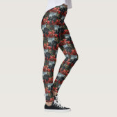 Black Labrador Hond Kerstfeest Leggings (Rechts)