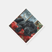 Black Labrador Hond Kerstfeest Servet (Hoek)
