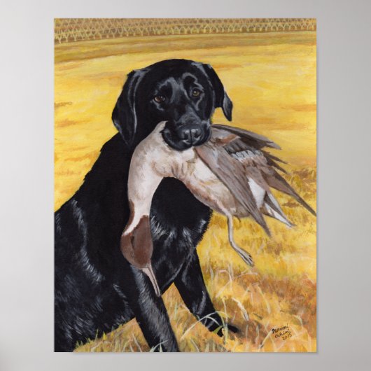 Black Labrador Hunting Dog Poster (Voorkant)