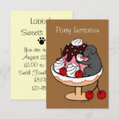 Black Labrador & Ice Cream Sundae Kaart (Voorkant / Achterkant)