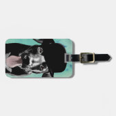 Black Labrador in Bowler Pet Bagagelabel (Voorkant horizontaal)