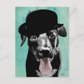 Black Labrador in Bowler Pet Briefkaart (Voorkant)