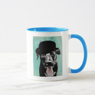 Black Labrador in Bowler Pet Mok