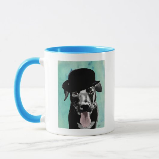 Black Labrador in Bowler Pet Mok (Links)
