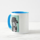 Black Labrador in Bowler Pet Mok (Voorkant links)