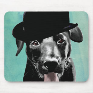 Black Labrador in Bowler Pet Muismat