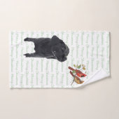 Black Labrador Joyeux Noël Cardinaux mignons Chien (Serviette à main)