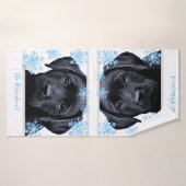 Black Labrador Kerst - Gepersonaliseerd zwart lab Badhanddoek (Badhanddoek)