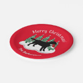 Black Labrador-kerstEvergreen Papieren Bordje (Gekanteld)