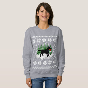 Black Labrador-kerstEvergreen Snowflakes Trui