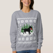 Black Labrador-kerstEvergreen Snowflakes Trui (Voorkant)