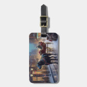 Black Labrador Kerstfeest Seizoen Bagagelabel (Voorkant verticaal)