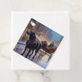 Black Labrador Kerstfeest Seizoen Bedankjes Labels (In situ)