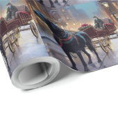 Black Labrador Kerstfeest Seizoen Cadeaupapier (Rol Hoek)