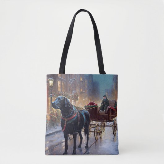 Black Labrador Kerstfeest Seizoen Draagtas (Voorkant)