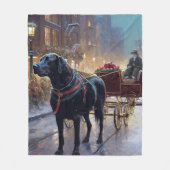 Black Labrador Kerstfeest Seizoen Fleece Deken (Voorkant)