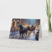 Black Labrador Kerstfeest Seizoen Kaart (Voorkant)