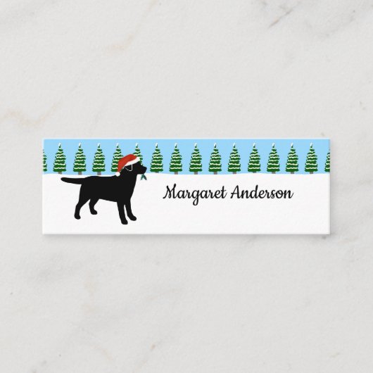 Black Labrador kerstkerstkerstkerstkerstBladwijzer Mini Visitekaartje (Voorkant)