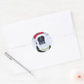 Black Labrador kerstkerstman Ronde Sticker (Envelop)