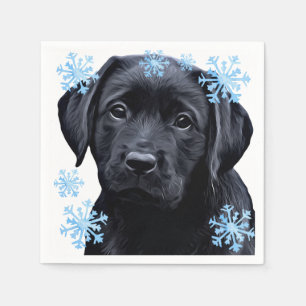 Black Labrador Kerstmis - Cute Dog Puppy Black Lab Servet