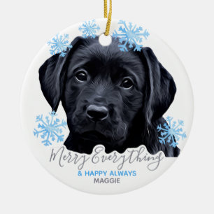 Black Labrador Kerstmis - Cute Puppy Black Lab Keramisch Ornament