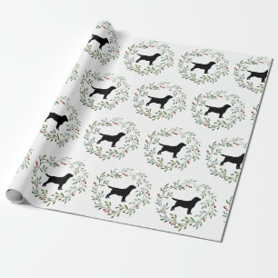 Black Labrador Kerstmis Wreatriever Dog Cadeaupapier