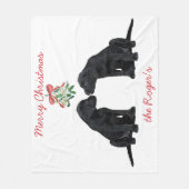 Black Labrador-kerstpuppy Fleece Deken (Voorkant)