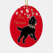 Black Labrador-kerststrijders Keramisch Ornament (Rechts)