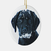 Black Labrador kerstversiering Keramisch Ornament (Rechts)