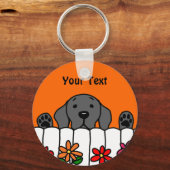 Black Labrador kijkt naar je Sleutelhanger (Voorkant)