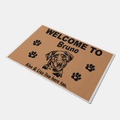 Black Labrador Lab Welcome Personalized Custom Deurmat (Schuin)