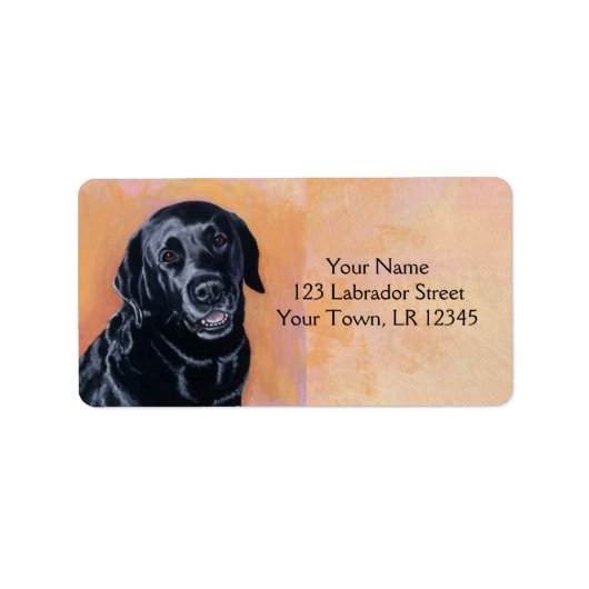 Black Labrador Lachend in het licht Etiket (Voorkant)