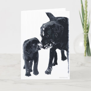 Black Labrador Love - Carte de Noël