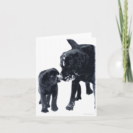 Black Labrador Love - Carte de Noël (Devant)