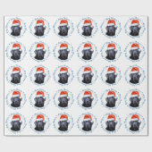 Black Labrador Merry Kerstcute Santa Dog Cadeaupapier (Vlak)