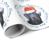 Black Labrador Merry Kerstcute Santa Dog Cadeaupapier (Rol Hoek)