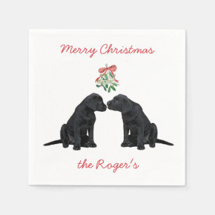 Black Labrador Mistletoe Cute Dog Puppy Servet