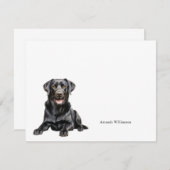 Black Labrador Personalized Note Card Notitiekaartje (Voorkant / Achterkant)