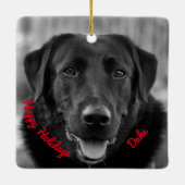 Black Labrador Photo Pet Dog Ceramic Ornament (Achterkant)